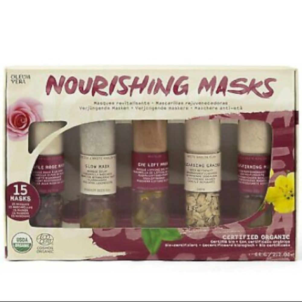 New! Oleum Vera 15 Nourishing Rose 🌹 Face Masks Certified Organic